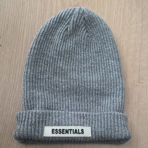 Essentials Charcoal Ribbed Beanie